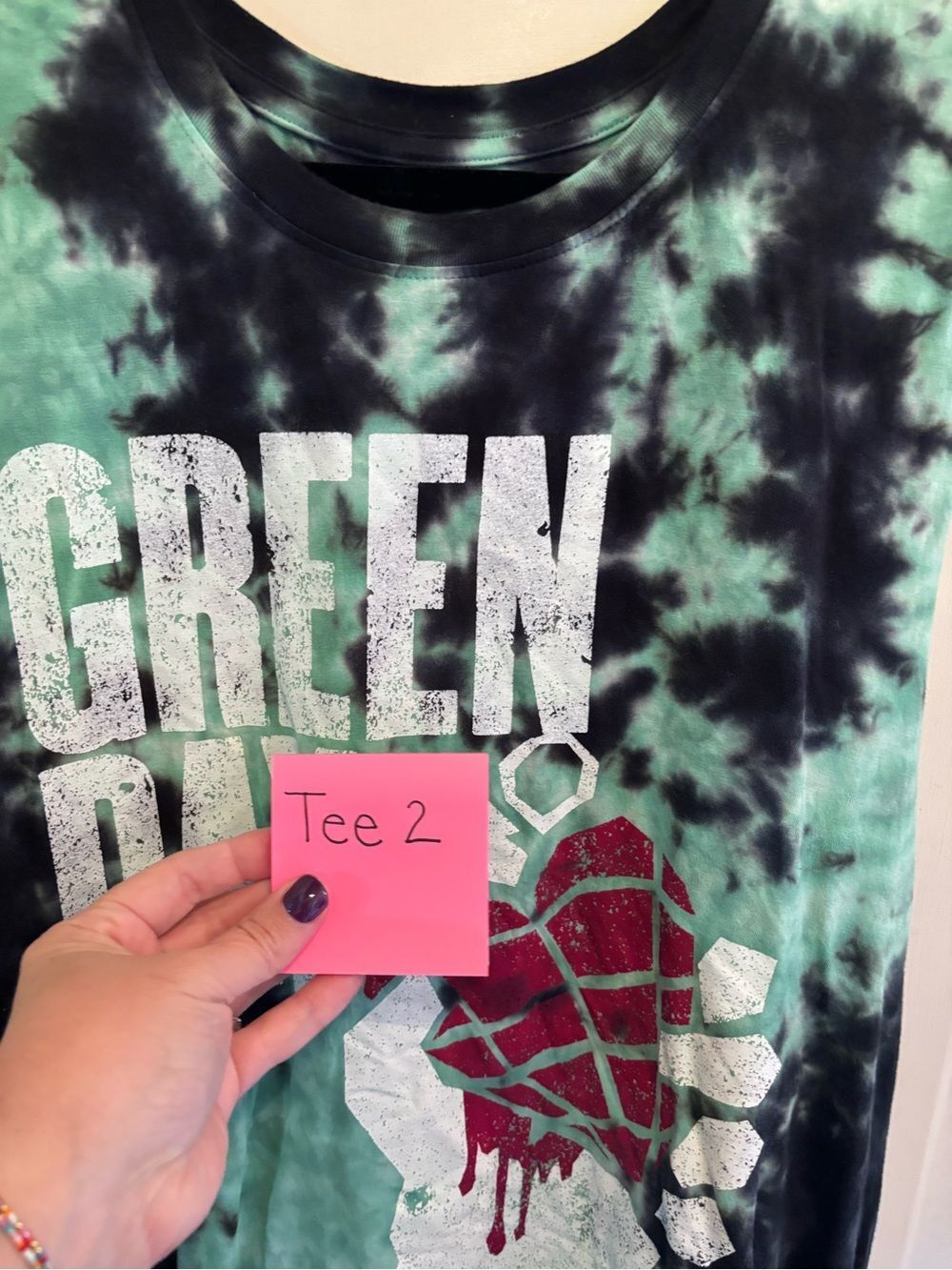 Green Day Tie-Dye Muscle Tank Top - Green/Black - Picture 6 of 7
